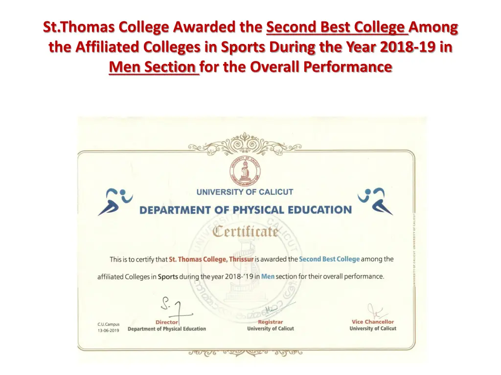 st thomas college awarded the second best college