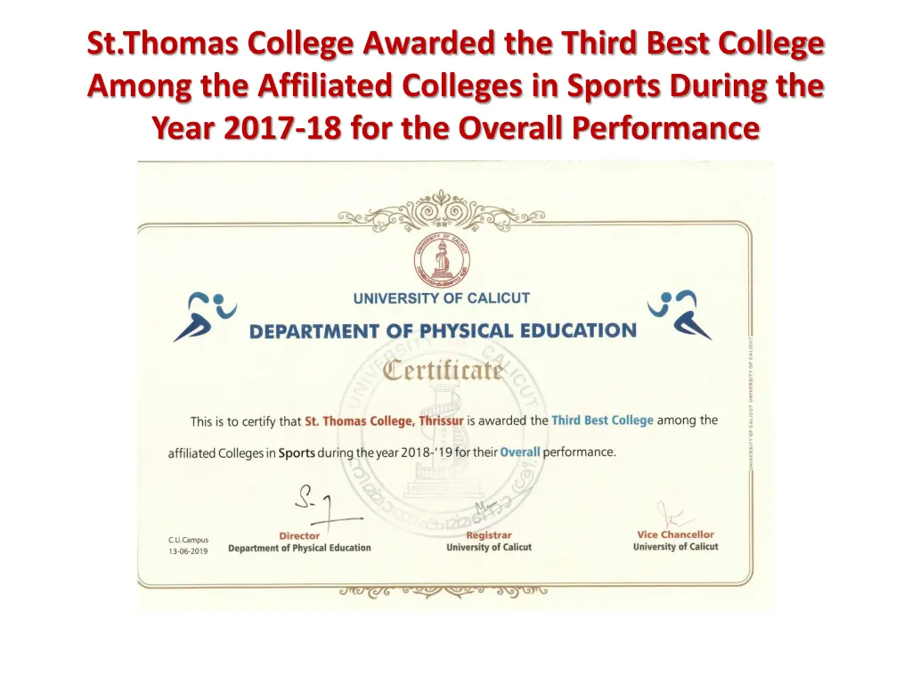 st thomas college awarded the third best college