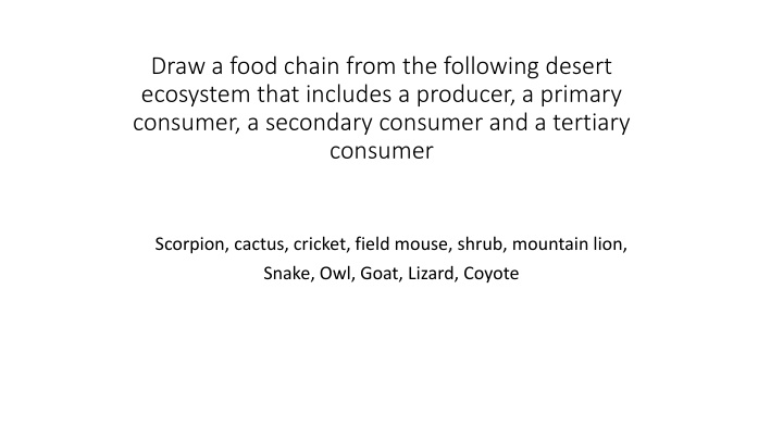 draw a food chain from the following desert