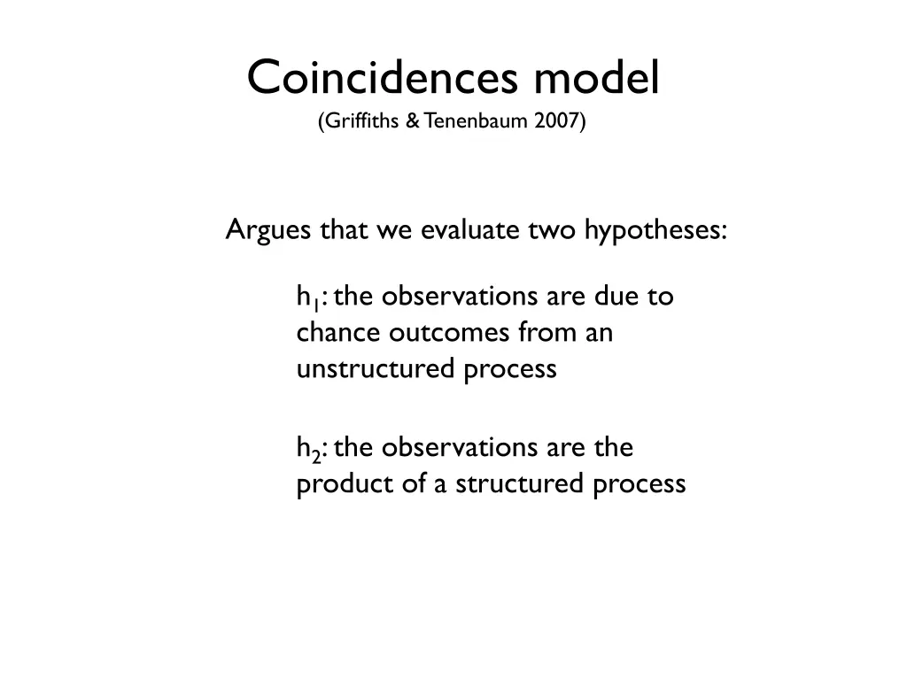 coincidences model griffiths tenenbaum 2007