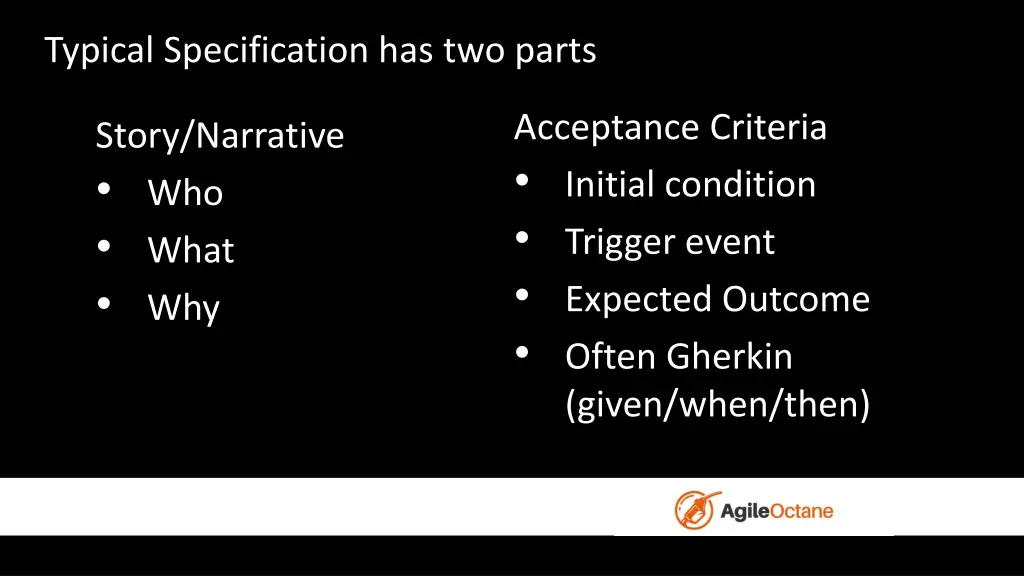 typical specification has two parts