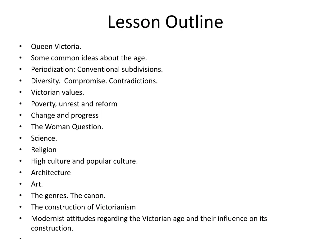 lesson outline