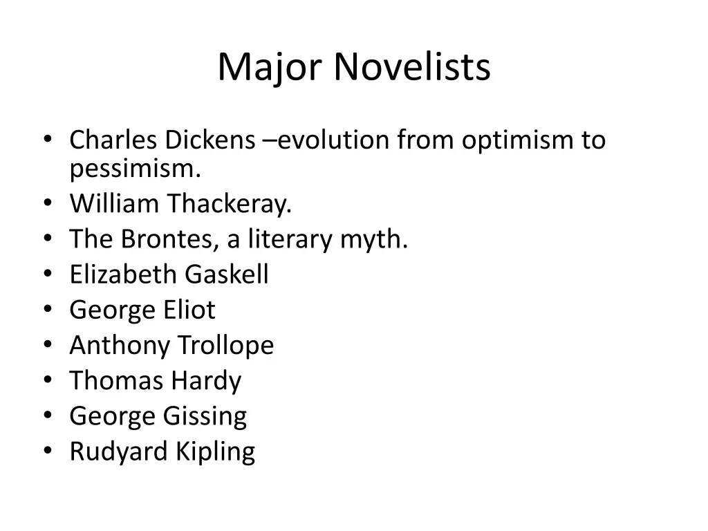 major novelists