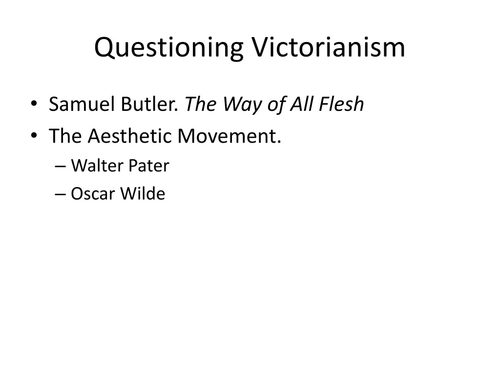 questioning victorianism