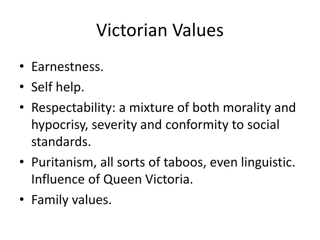 victorian values