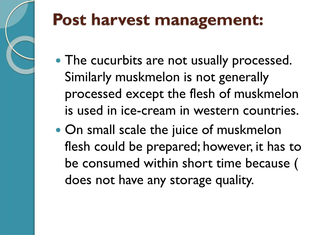 post harvest management