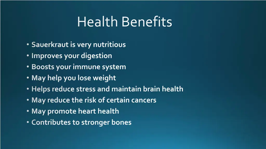 health benefits