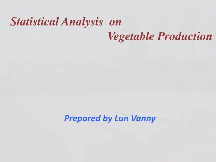 statistical analysis on