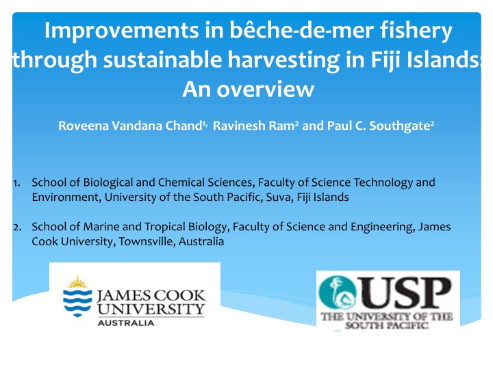 improvements in b che de mer fishery through