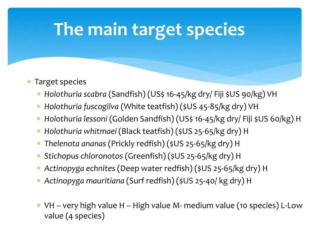 the main target species