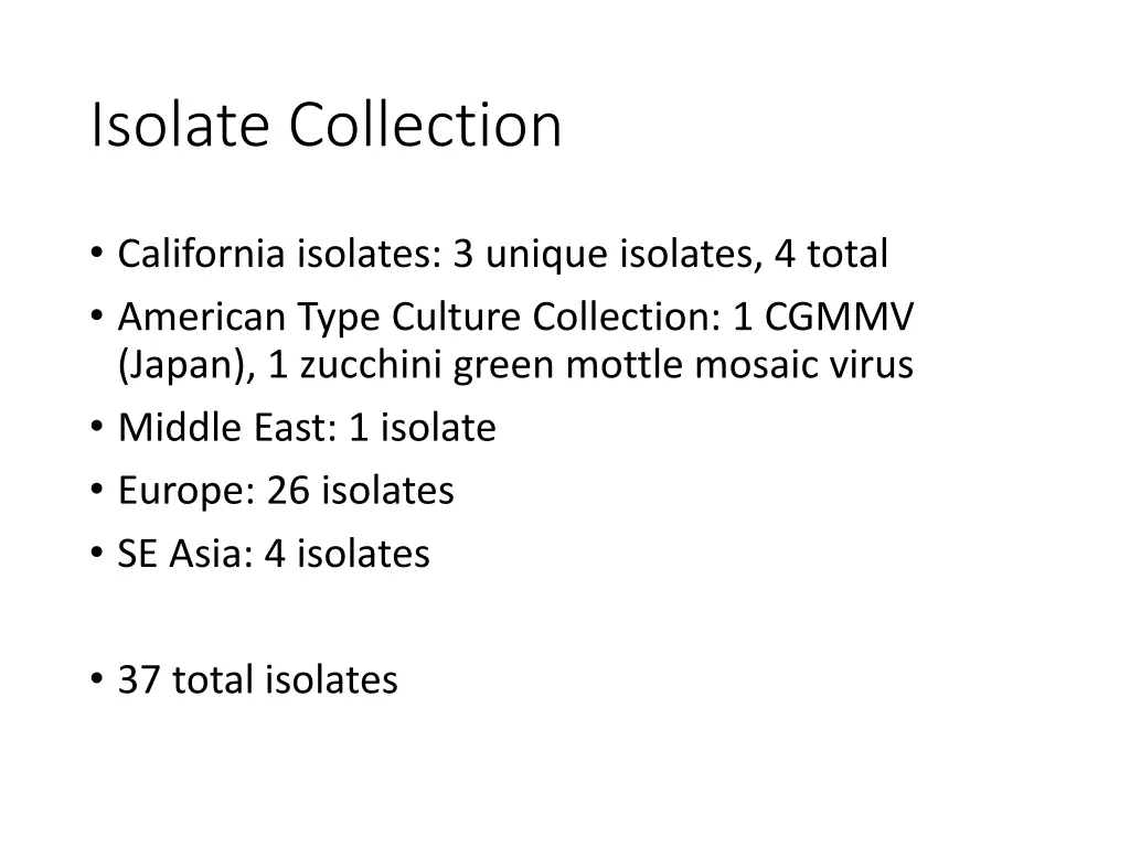 isolate collection