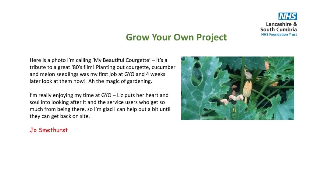 grow your own project