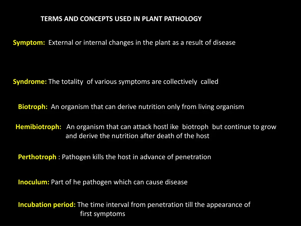 terms and concepts used in plant pathology 1