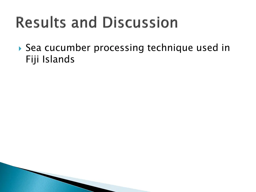 sea cucumber processing technique used in fiji