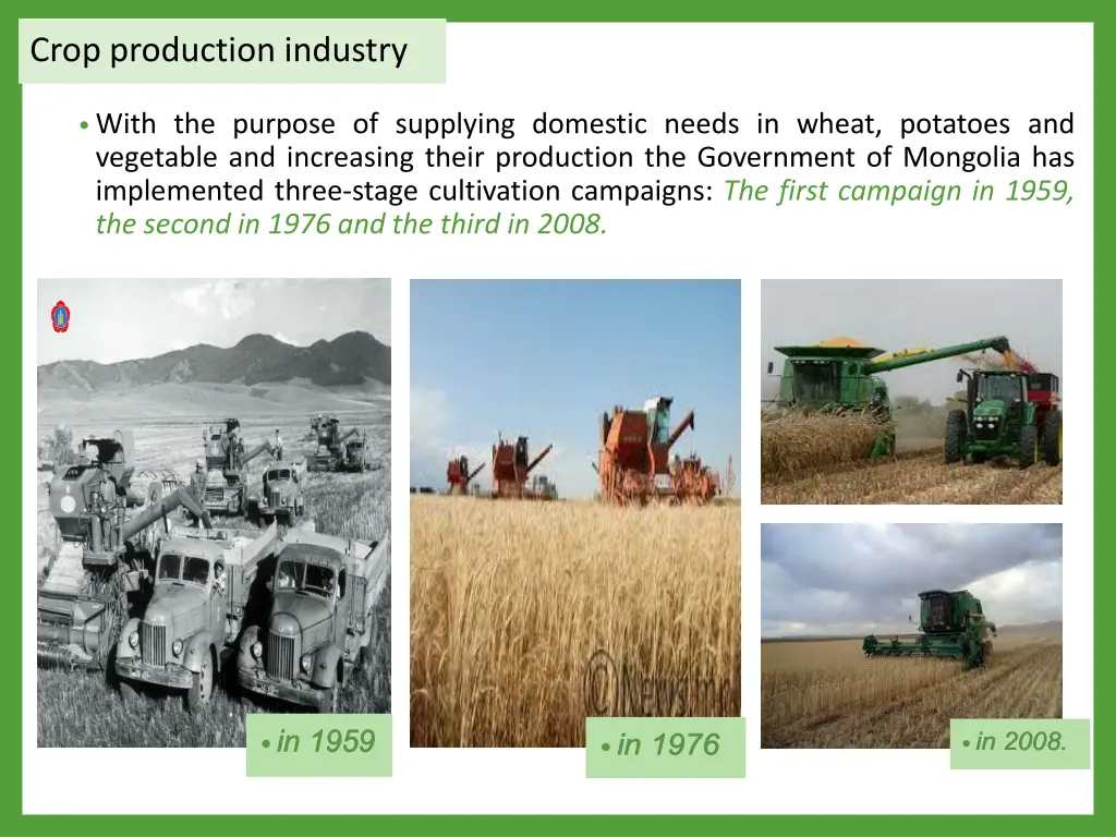 crop production industry