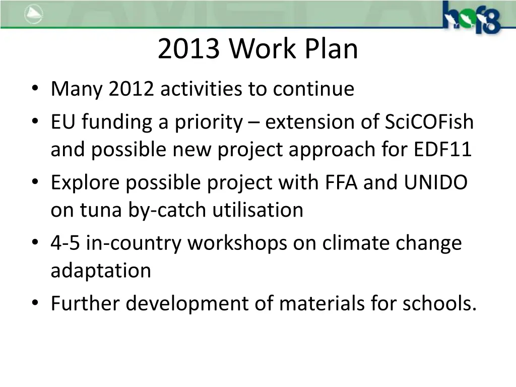 2013 work plan