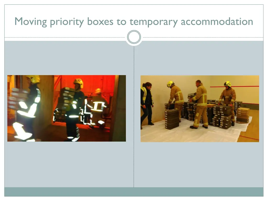 moving priority boxes to temporary accommodation