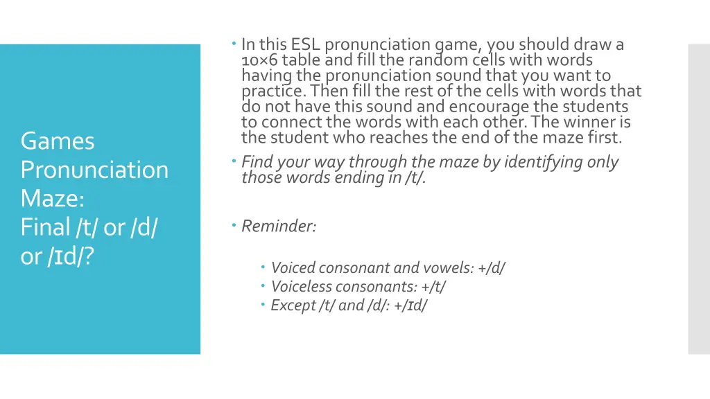 in this esl pronunciation game you should draw