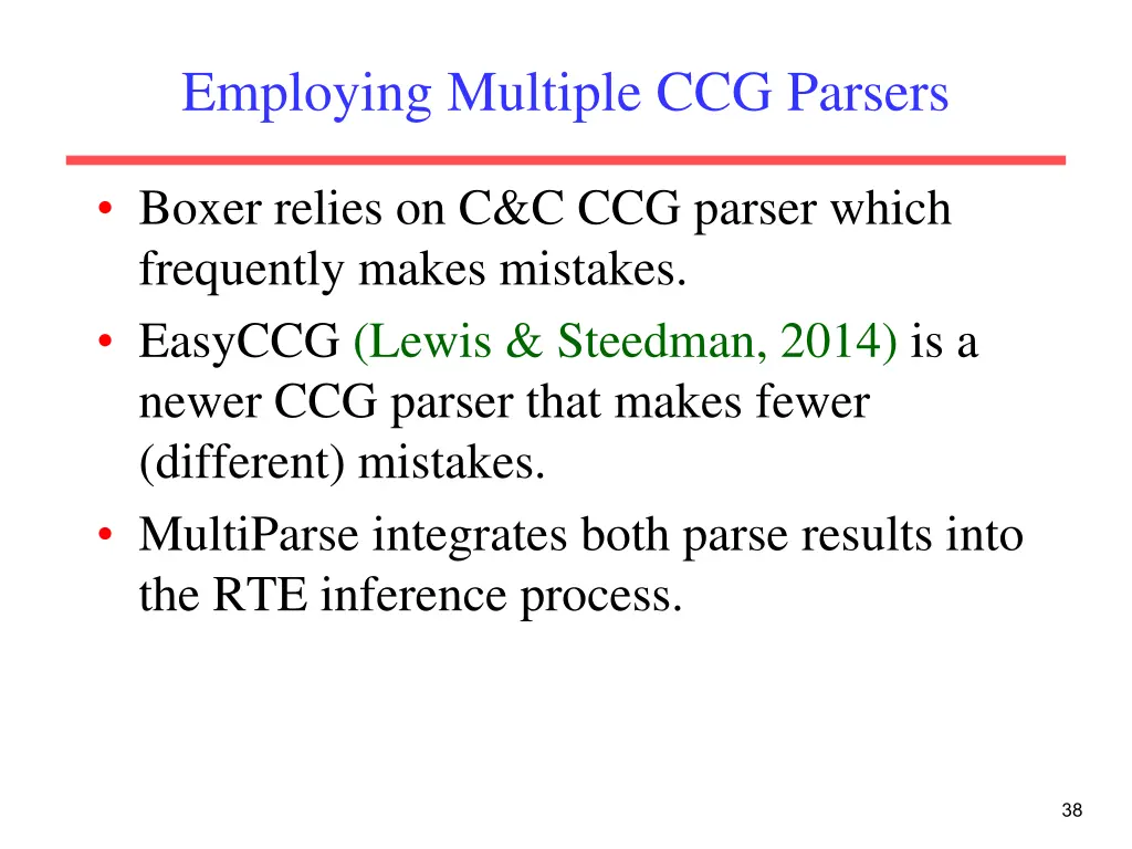 employing multiple ccg parsers