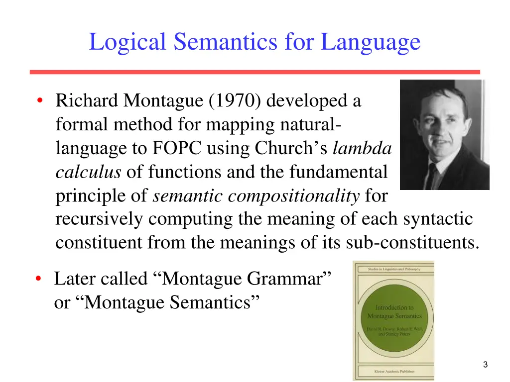 logical semantics for language