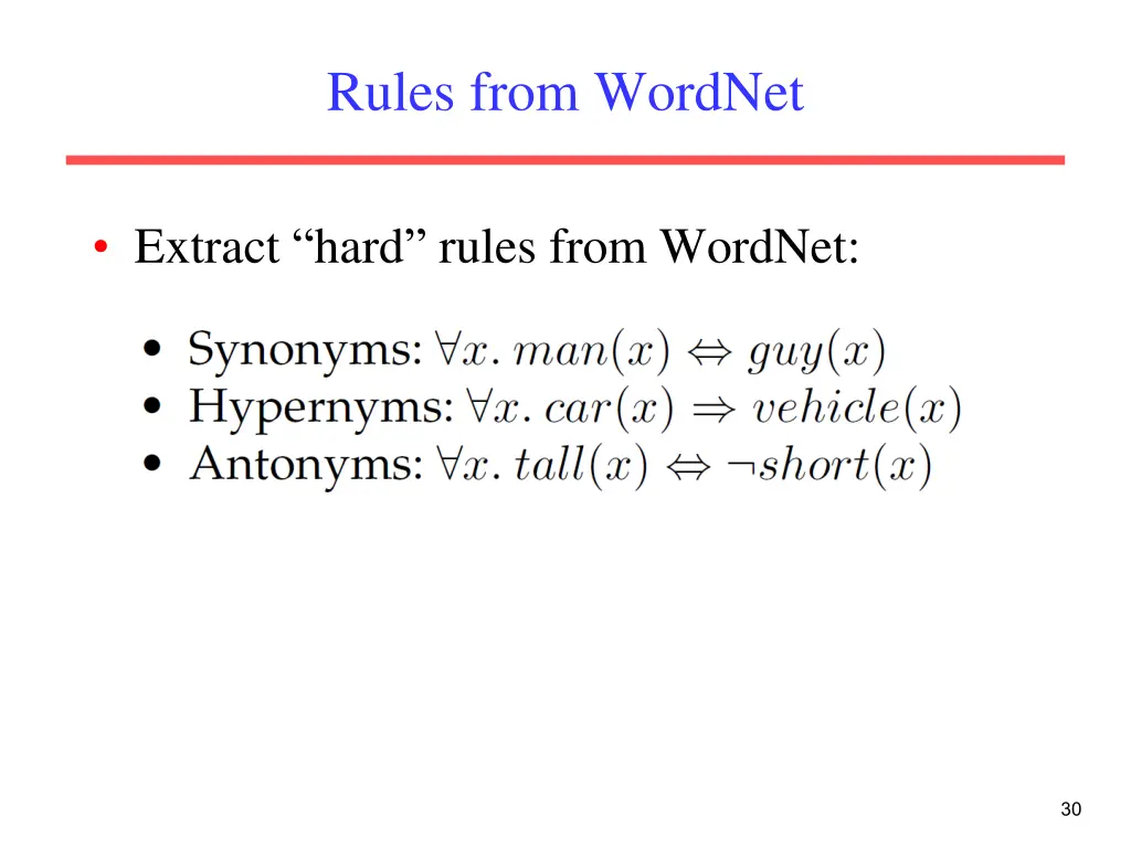 rules from wordnet