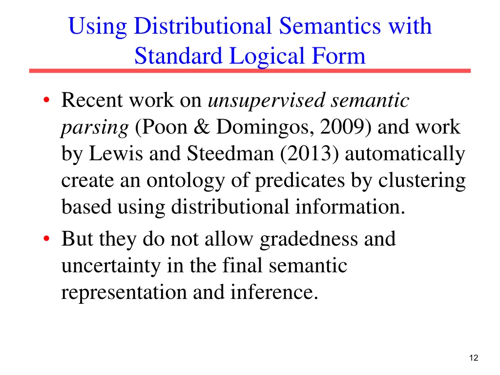 using distributional semantics with standard