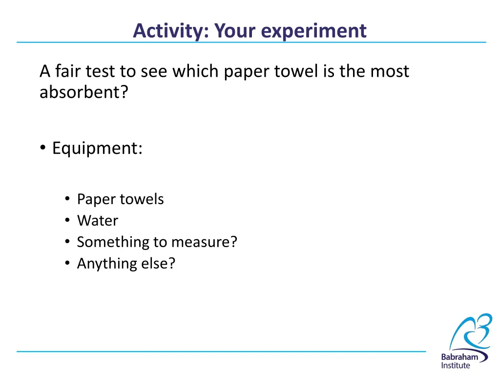 activity your experiment