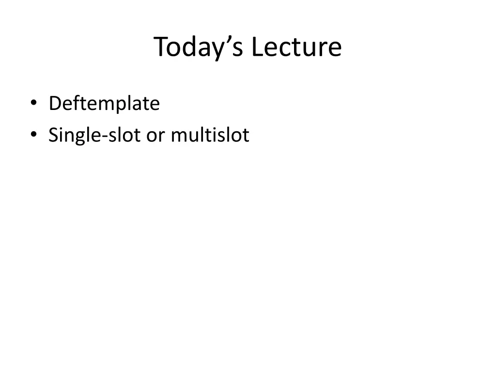 today s lecture