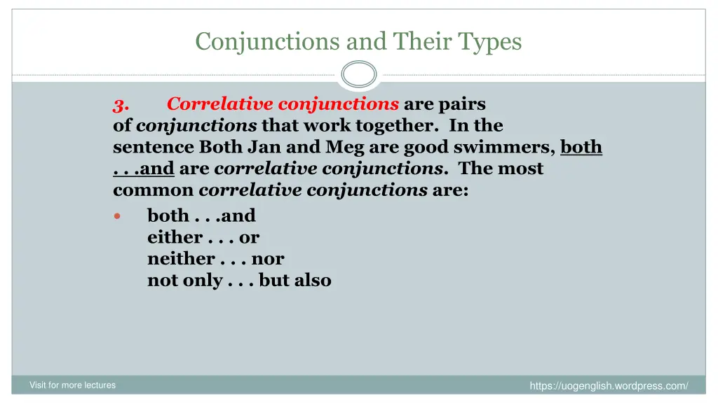 conjunctions and their types 2