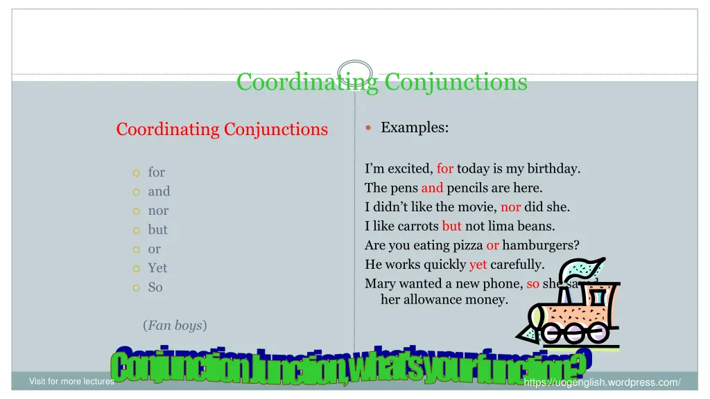 coordinating conjunctions