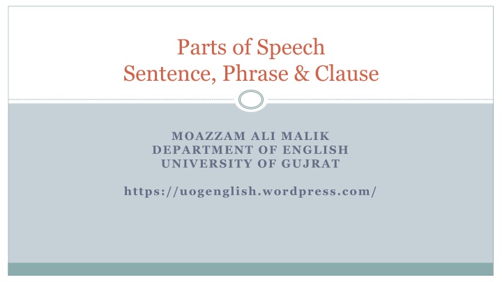 parts of speech sentence phrase clause