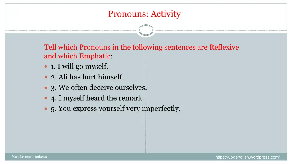 pronouns activity