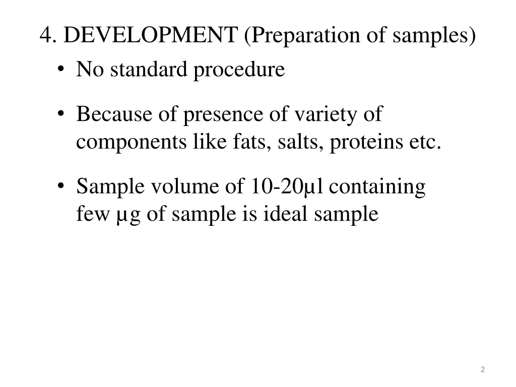 4 development preparation of samples