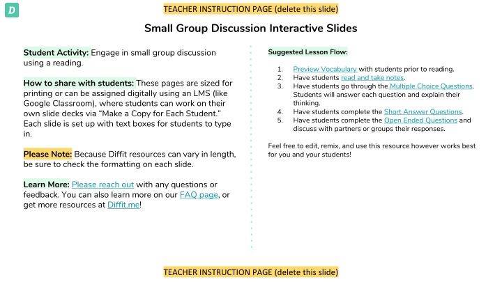 teacher instruction page delete this slide