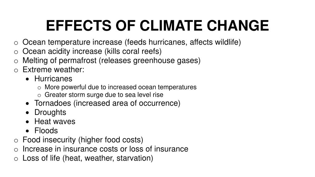 effects of climate change o ocean temperature