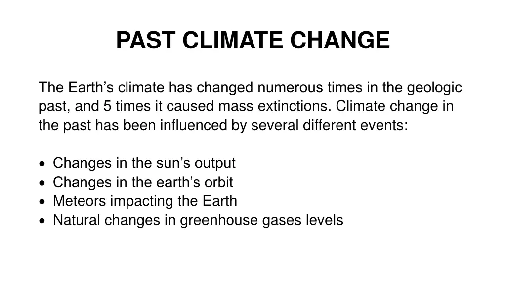 past climate change