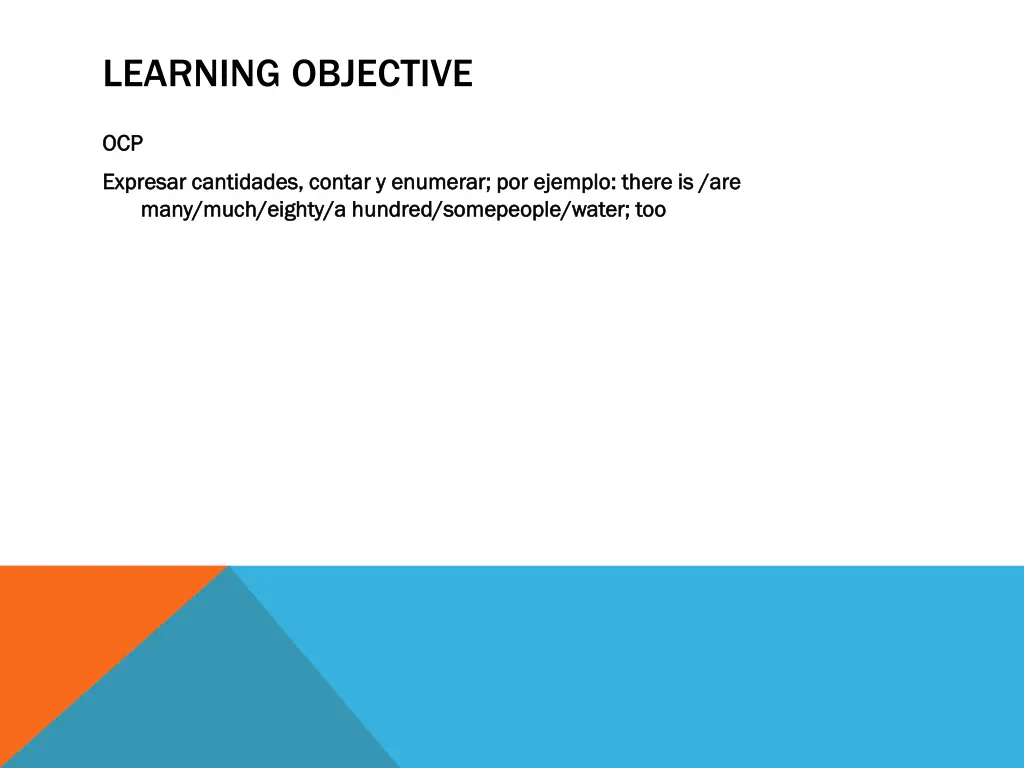 learning objective