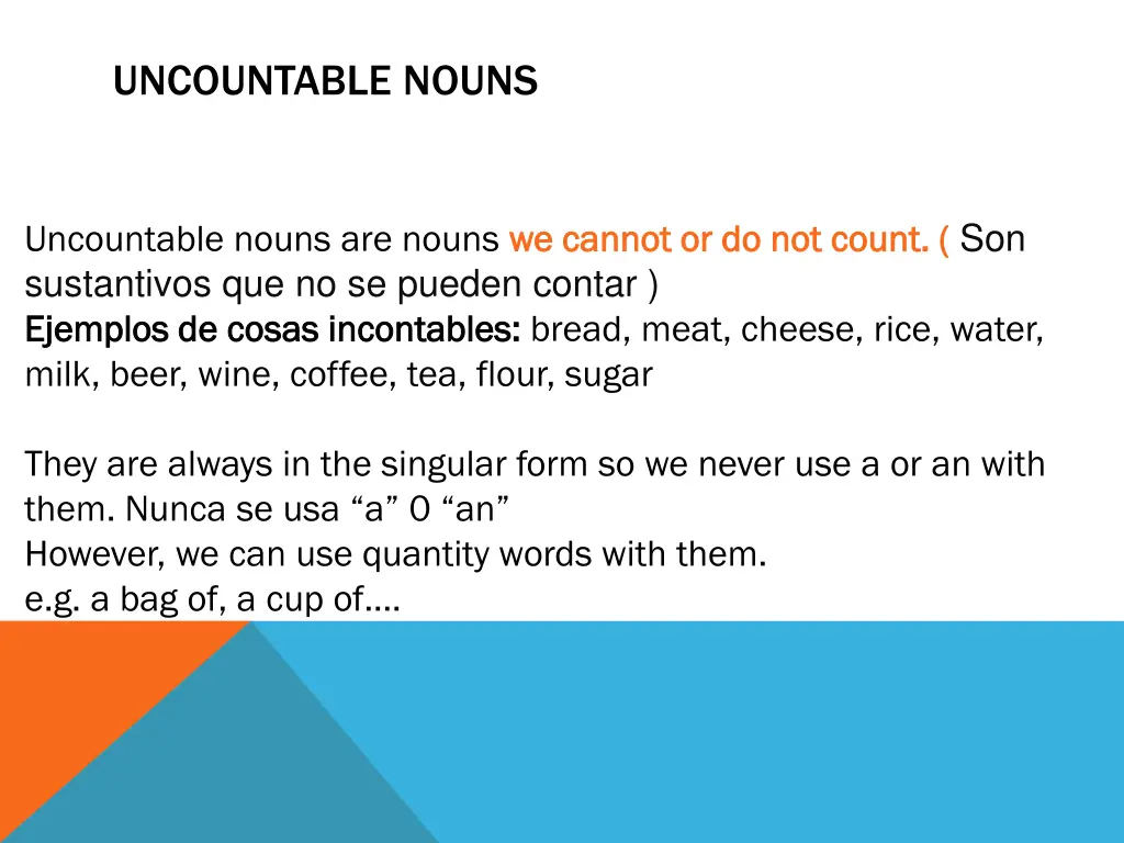 uncountable nouns