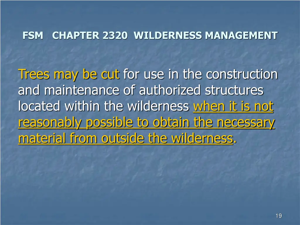 fsm chapter 2320 wilderness management 3