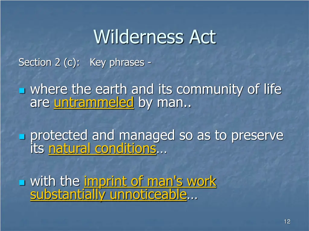 wilderness act 1