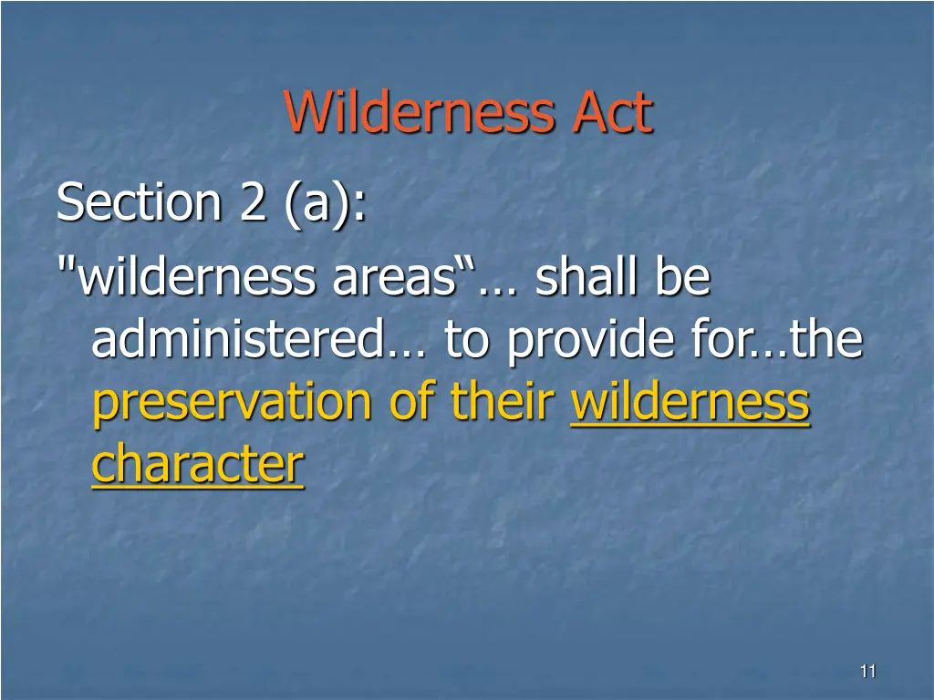 wilderness act