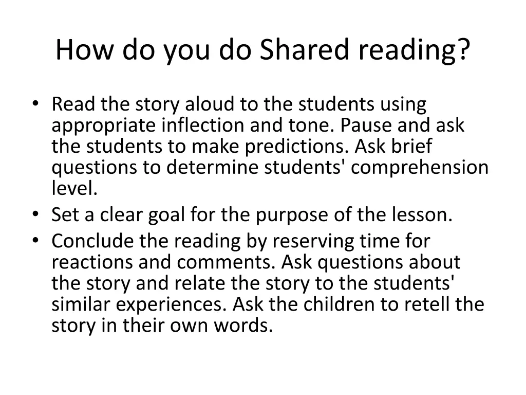 how do you do shared reading