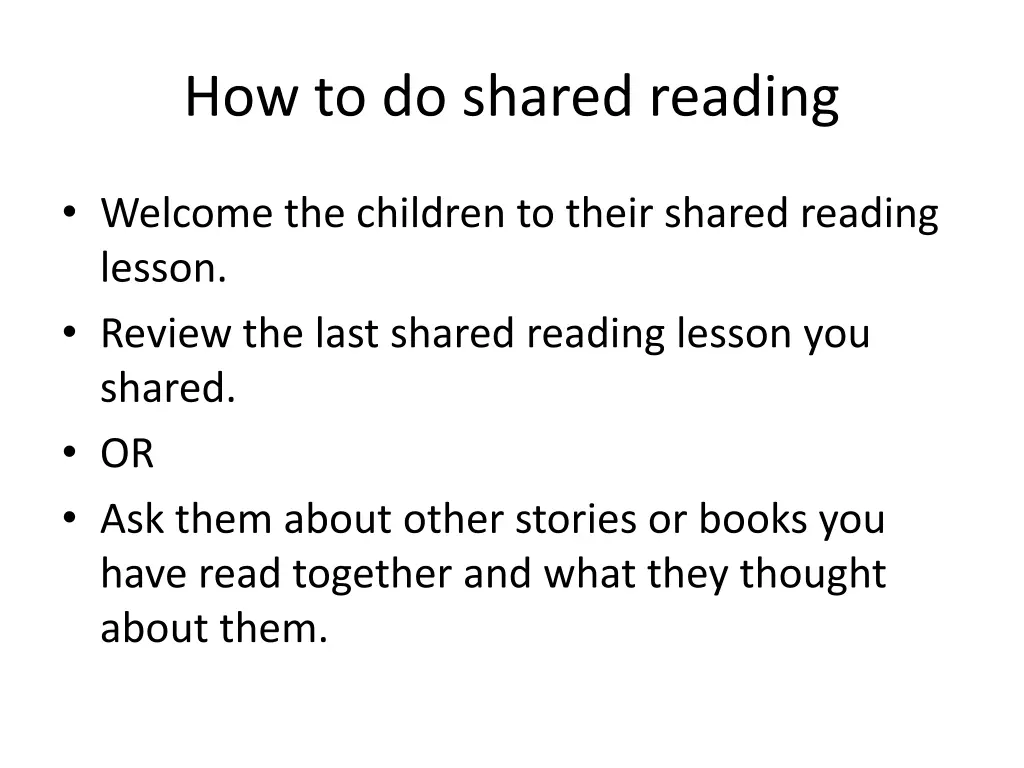 how to do shared reading