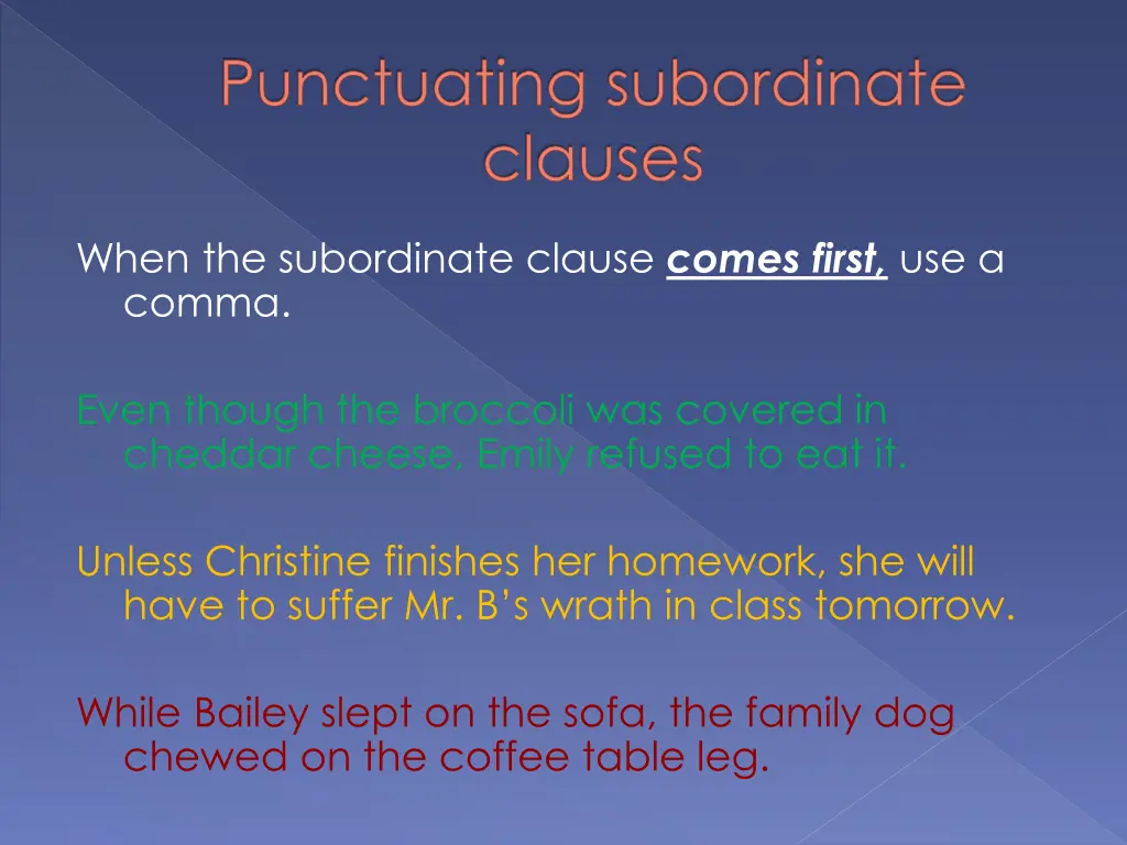 punctuating subordinate clauses