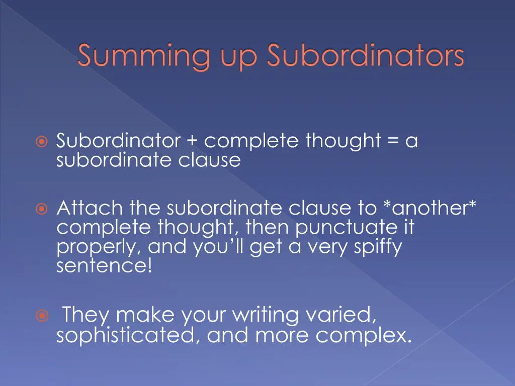 summing up subordinators