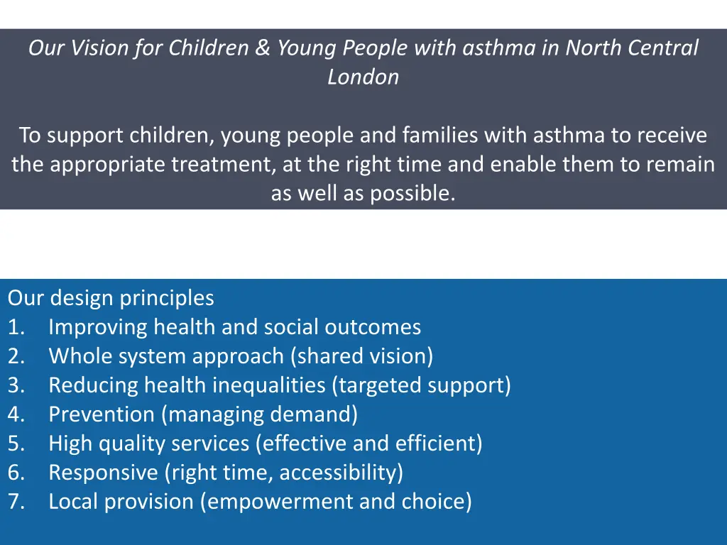 our vision for children young people with asthma