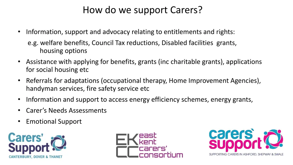 how do we support carers