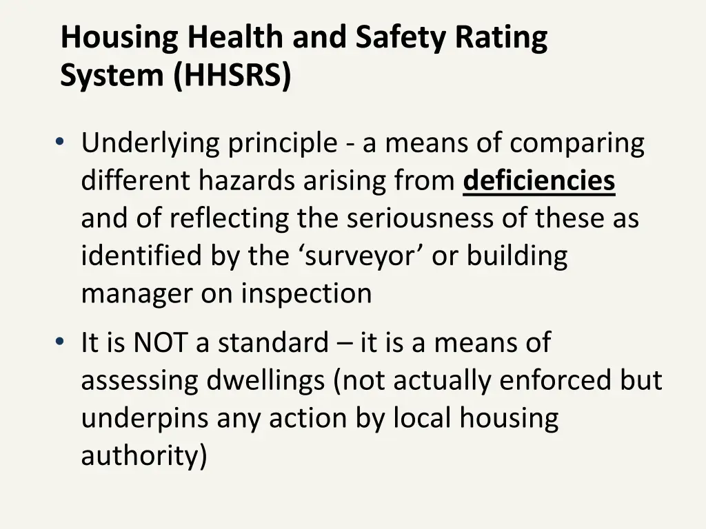 housing health and safety rating system hhsrs