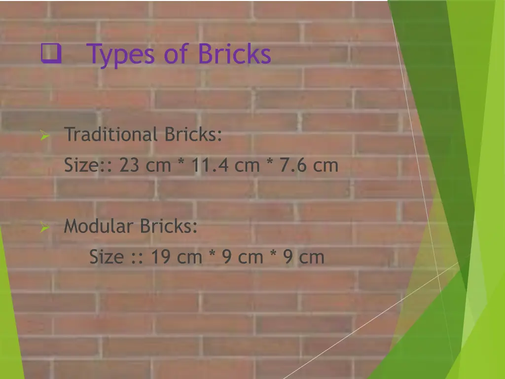 types of bricks