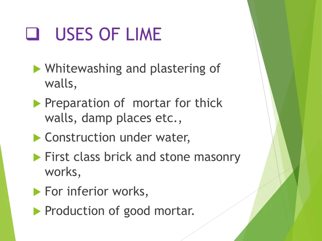 uses of lime